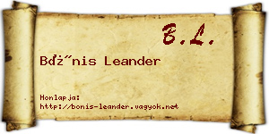 Bónis Leander névjegykártya
